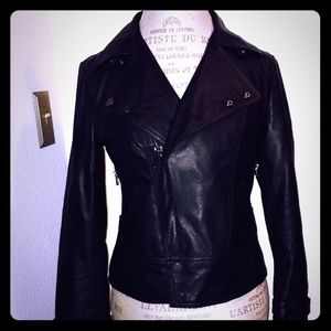 Ann Taylor Black Faux Leather Jacket S