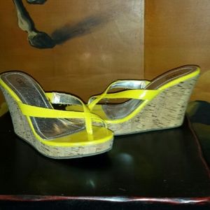 Yellow Wedge Shoes