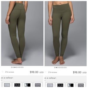 *DISCOUNTED* fatigue green lulu lemon leggings