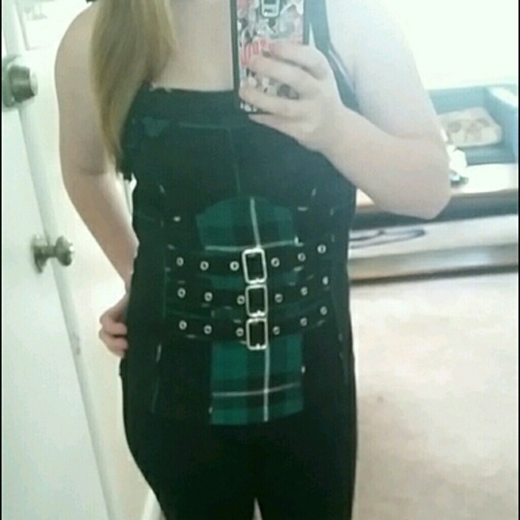 Green plaid tripp corset