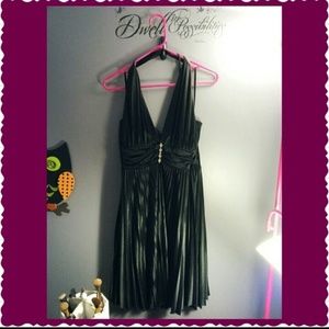 Flash Sale! Black Pleated Formal Dress