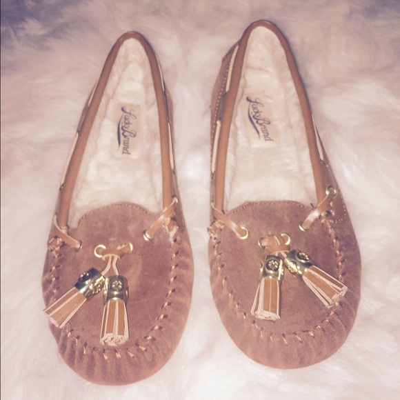 Lucky Brand Suede Fur Lined Moccasins
