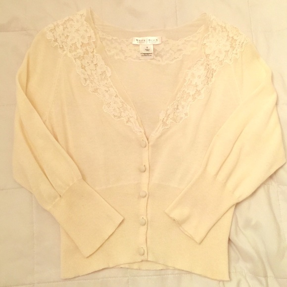 White House Black Market ivory cardigan