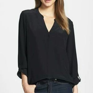 ⬇LOWERED! Black Silk Blouse