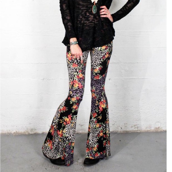 animal print bell bottoms