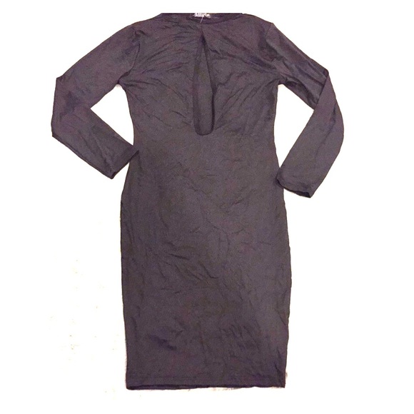 Black peephole knee length dress size small