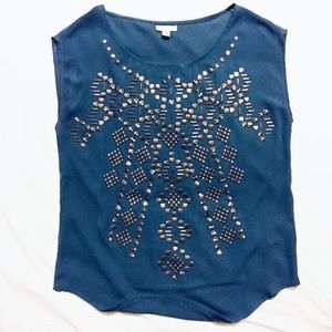 Studded Chiffon Top