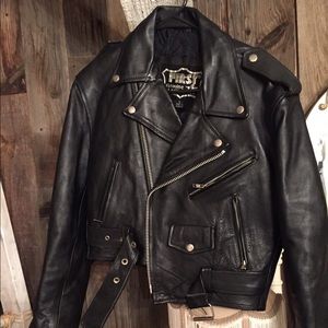 Leather motorcycle jacket