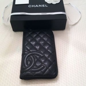 Authentic Chanel Cambon Zip-Around Wallet