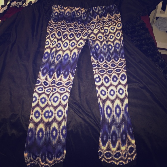 Blue peacock joggers