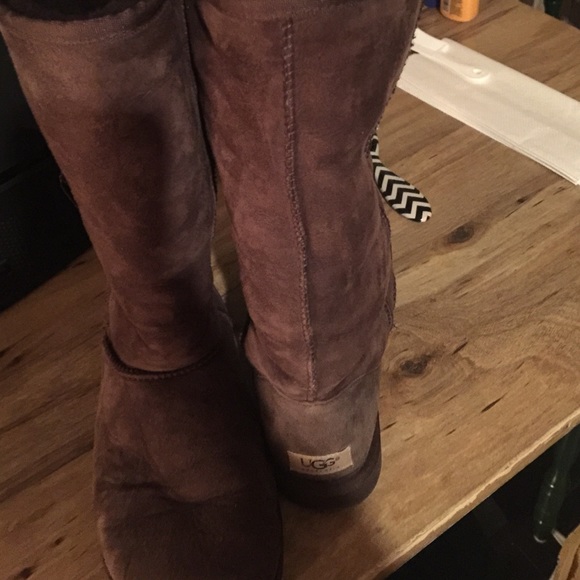 Tall women's UGG boots in dark brown