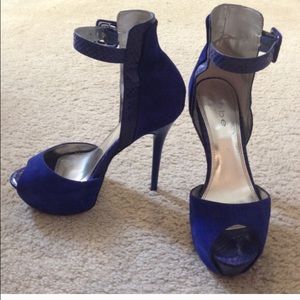 Blue Ankle Strap Heels