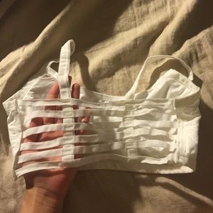 White caged bralette