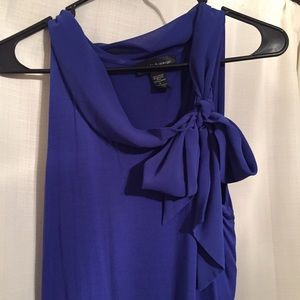 Cable & Gauge blue tank with tie neckline