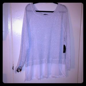 NWT Silver Long Sleeve Top