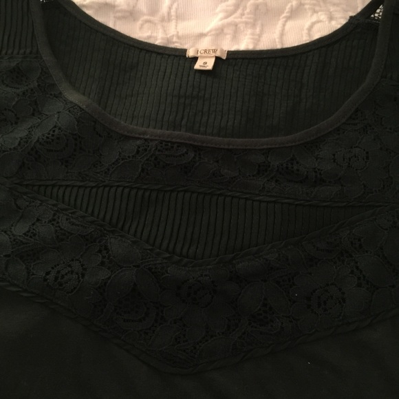 Dark green J. Crew tank top w/lace detailing NWOT - Picture 3 of 3