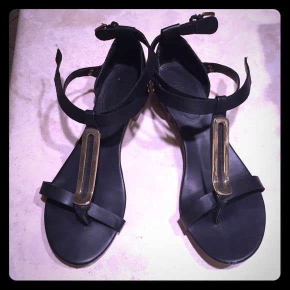 Black and Gold Sandals