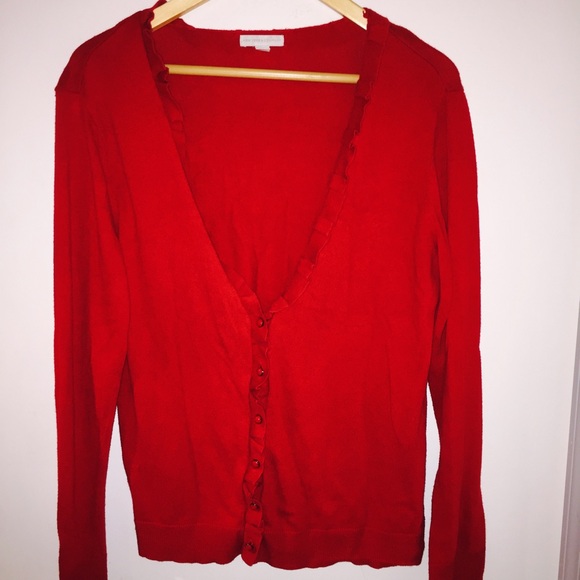 Red button-up sweater - Picture 2 of 2