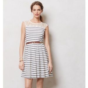 Anthropologie blue stripewave dress