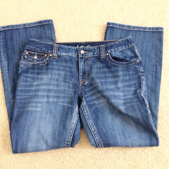 (14 Curvy Fit) INC Bling Button Bootcut Jeans