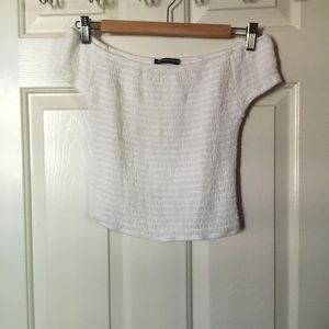 Charlene off shoulder white crop top