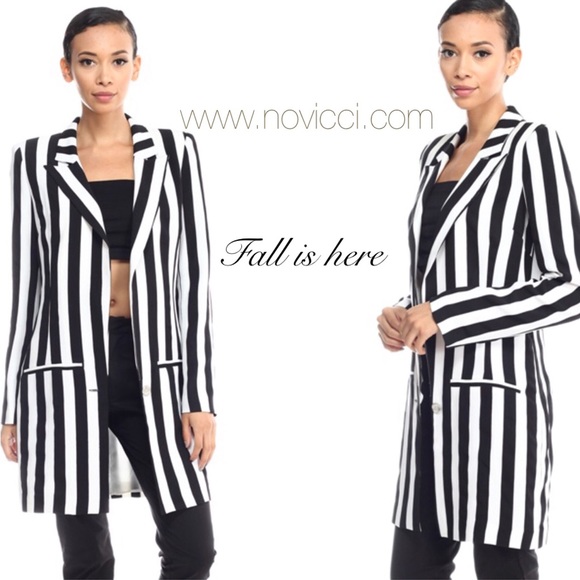 Vertically stripped jacket