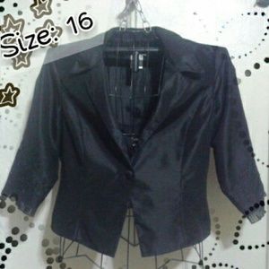 Elegant and classy 3/4 sleeve BlazerJacket BLACK