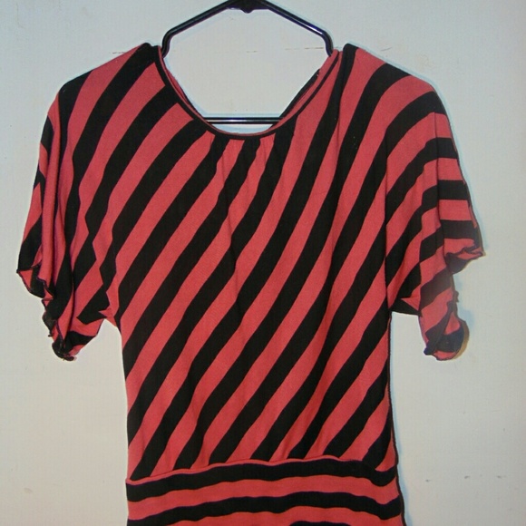 Pink and Black Stripes Top