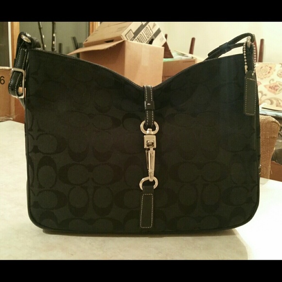 Coach black signature tote