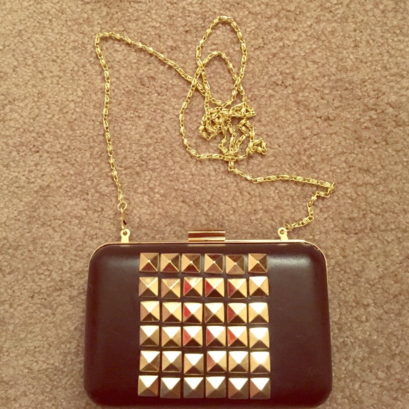 Black Clutch purse with chain shoulder strap