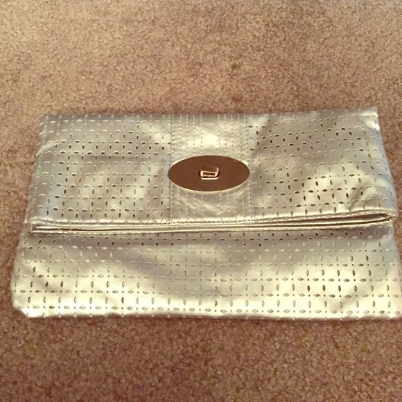Silver clutch purse from Nine West
