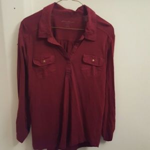 Dark red long sleeved top