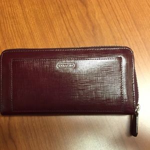 Wine colored coach wallet