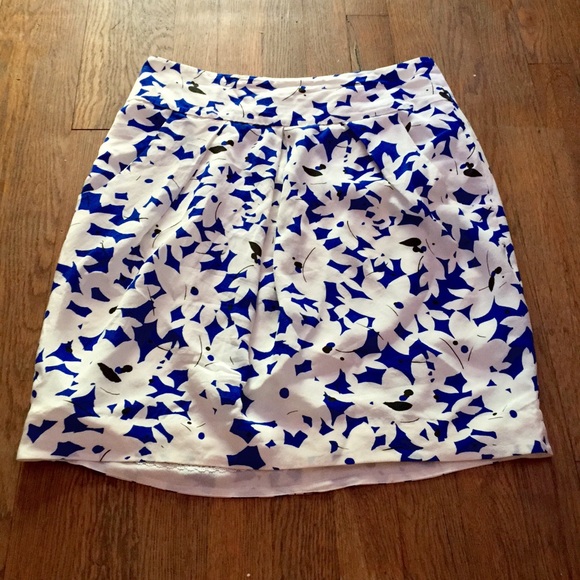 NWOT Blue/White Silk O'Dille Skirt sz 6