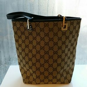 Gucci monogram small bucket tote
