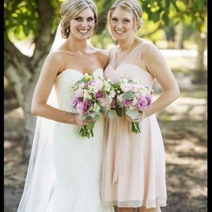 Ballet pink bridesmaid dress