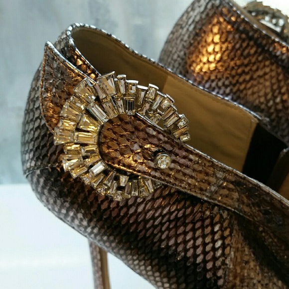 Jimmy Choo booties with stone buckle