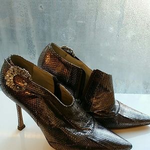 Jimmy Choo booties with stone buckle