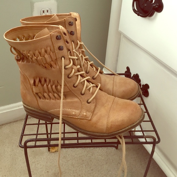 Light brown combat boots