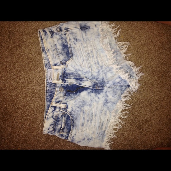 High waste jean shorts