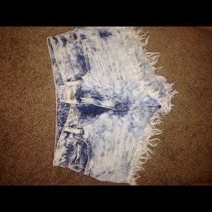 High waste jean shorts