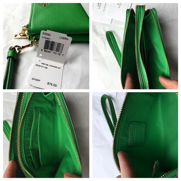 Coach Bags | Nwt Coach Double Corner Zip Leather Wristlet | Poshmark