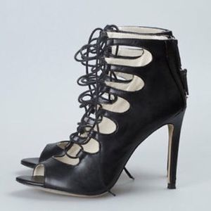 Zara lace up black heel