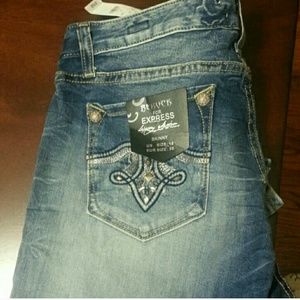 Express Rerock skinny jeans.