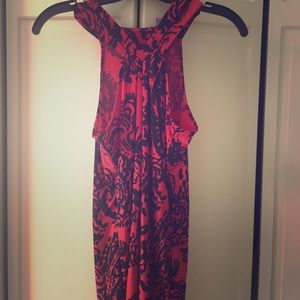 The Limited red and navy patterned tank.