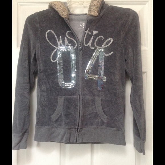 Justice full zip hoodie, girls size 16