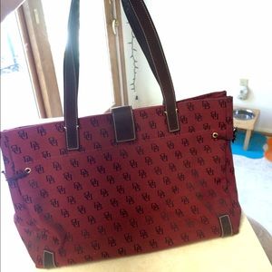 Dooney and Bourke dark red signature tote