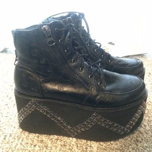 Studded platform boots size 8