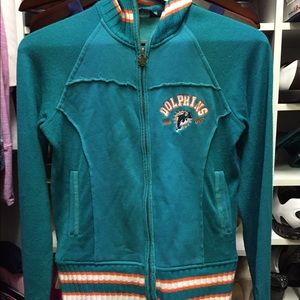 Miami Dolphins women's zip up sweater