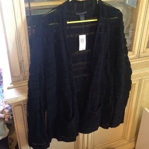 Black crochet type sweater